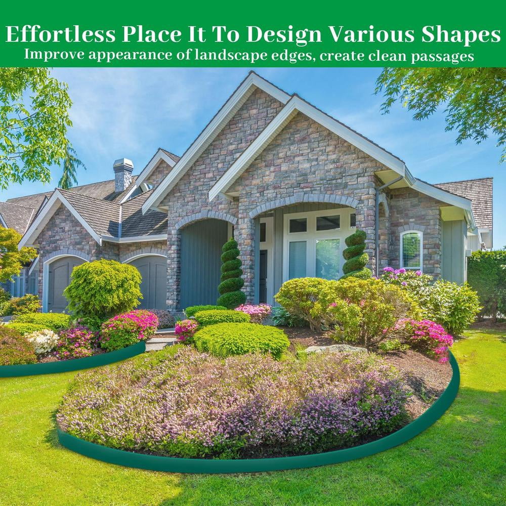（4 Inch Tall Lawn Edging No Dig）150/200ft Landscape Edging,Garden Edging Border,Lawn Edging and Landscape Border No Dig Flower Bed Border Plastic Garden Edging Border Rubber Landscape Edging