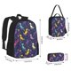 thumbnail image 2 of Disketp Colorful Dinosaur Mochila Estampada de Gran Capacidad con Lonchera y Estuche, Set de 3 Piezas para Estudiantes, 2 of 7