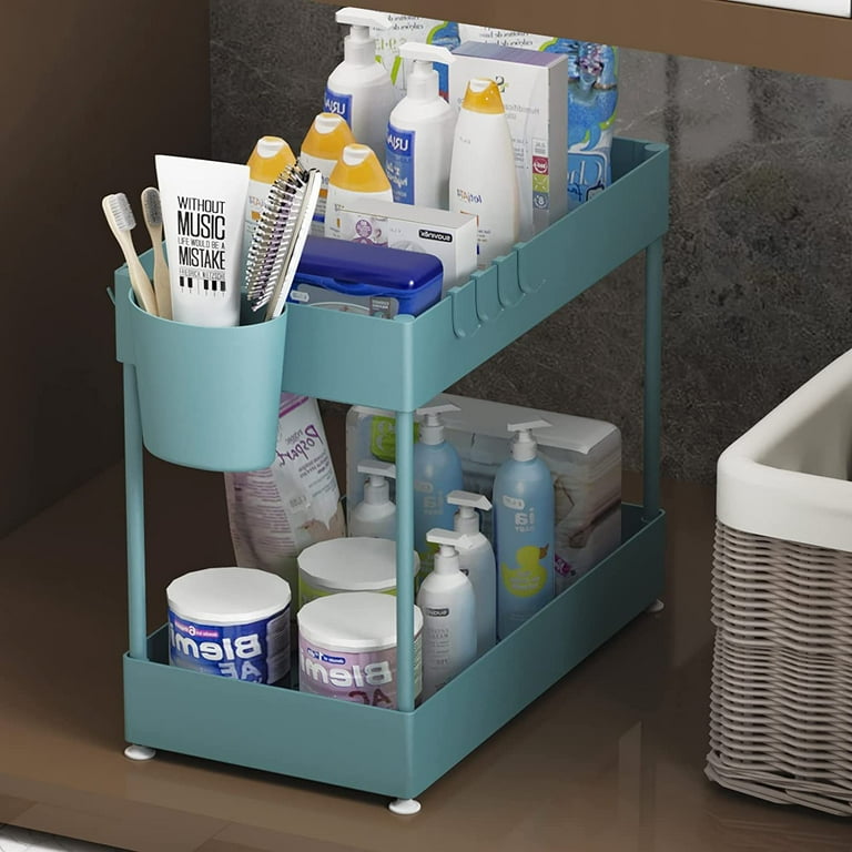 2 Pack Under Sink Cabinet Organizer Multi Purpose Storage Hooks Kitchen  Storage