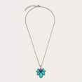 thumbnail image 2 of HOOUN Vintage Silver Turquoise Necklace Pendants Chain Boho Western Women Jewelry Gift-7#Waterdrop Turquoise Flower, 2 of 3