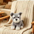 thumbnail image 4 of Fluffy Schnauzer Dog Stuffed Animal 11.8'' Soft Sitting Puppy Plush Toy Lovely Birthday Gift for Kids, 4 of 4