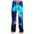 thumbnail image 2 of Satingcolo Pajama Bottoms for Women Halloween Pjs Pants Drawstring Wide Leg Lounge Pants Halloween Printed Sleepwear Trousers S-3XL, 2 of 5