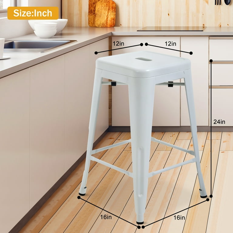 White metal 2024 counter height stools