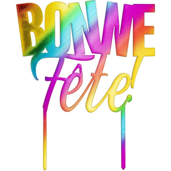 Figurine de gâteau arc-en-ciel bonne fête