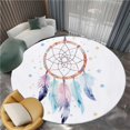 thumbnail image 3 of Round Rug White 6ft Watercolor Dream Catcher Color Area Indoor Circle Rug Round Washable Rug, Floor Mat Print Non Slip Carpet Kitchen Living Room Dining Room Playroom Decor, 3 of 7