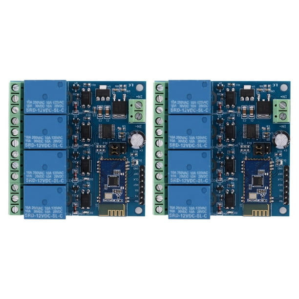 2X 12V 4CH Interruptor de Control Remoto MóDulo de Relé Bluetooth para Android Motor Móvil LED Luz DIY Kit Electrónico