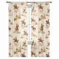 thumbnail image 2 of Western Cowboy Semi Sheer Curtains 96 Inch Length 2 Panels Set, Vintage Country Horse Plants Art Sheer Kitchen Curtain Privacy Voile Window Curtain for Living Room Bedroom Rod Pocket Drapes, 2 of 7