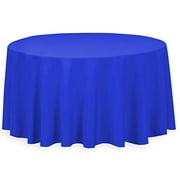 LinenTablecloth 120-Inch Round Polyester Tablecloth Royal Blue
