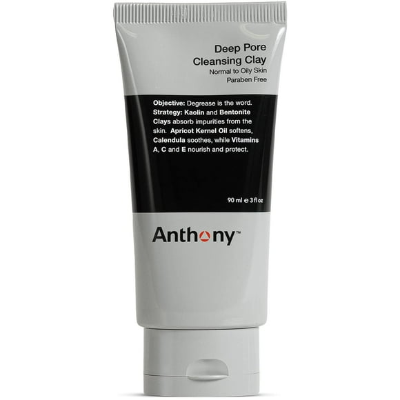 Anthony Deep Pore Cleansing Clay, 3 Fl Oz, Contains Kaolin and Bentonite Clays, Apricot Oil, Calendula, Vitamins A, C, and E, Removes Dirt, Sweat, and Oil While Deep Cleansing and Exfoliating Skin