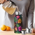 thumbnail image 4 of 20 Oz Pioneer Flower Coffee Tumbler Double Wall Insulated Stainless Steel Water Bottle | Metal Reusable Thermoses Flask with Cup Cap | Leak & Sweat Proof with Anti-Dust Lid, 4 of 7
