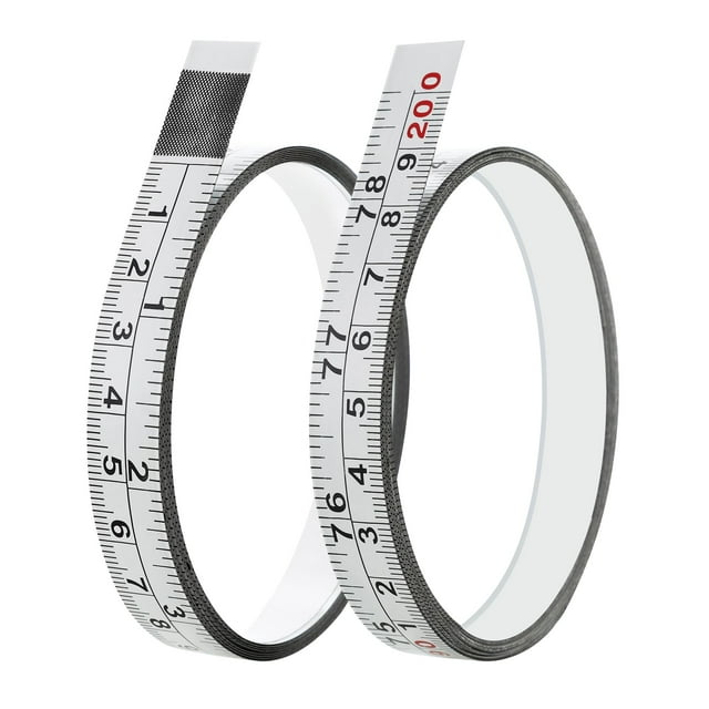 Cinta métrica adhesiva Qtcial, 1/2 pulgadas, 200 cm, blanca (paquete de 2)
