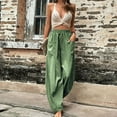 thumbnail image 5 of AOOCHASLIY Thanksgiving Day Women Pants Women's Casual Loose Baggy Pocket Pants Fashion Playsuit Trousers Overalls Cotton and Linen Pants, 5 of 5