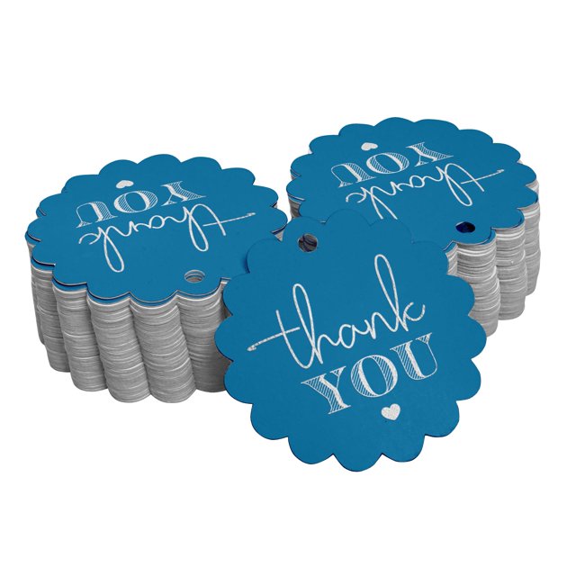 Inkdotpot Silver Foil Paper Hang Tags Thank You Bridal Shower Favor Tags 50 Piece
