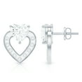 thumbnail image 3 of Rosec Jewels Lab Diamond Heart Stud Earrings - 6 mm - 1 Carat Diamond Earrings for Valentines - EF-VS Grade, 925 Sterling Silver, 3 of 7
