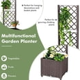 thumbnail image 6 of Barara King Vegetables Flowers Planter Boxes,Fruits Herb Garden Box,Raised Garden Bed with Trellis Planter Box for Climbing Plants -Brown, 6 of 9