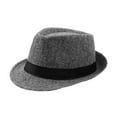 thumbnail image 2 of US 3 Pc Straw Fedora Hat Short Brim Fedora Classic Summer Beach Sun Panama Cap, 2 of 5