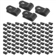thumbnail image 3 of 1000 Piezas Clips de Cable Tipo R de Nailon Negro de 1/4 Pulgadas para Montar Cuerda de Luz para Interiores y Exteriores Sujetador de Abrazadera de Cable EléCtrico, 3 of 5