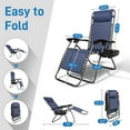 thumbnail image 2 of YANG2 Infinity Zero Gravity Chair, Outdoor Lounge Patio Chairs with Pillow and Utility Tray Adjustable Folding Recliner for Deck,Patio,Beach,Yard Pack 2 (Blue), 2 of 9