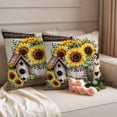 thumbnail image 2 of Farmhouse Sunflowers Outdoor Waterproof Pillow Covers, Western Star Country Bird Pine Cone Decorative Square Throw Pillowcase Sofa Cushion Sham for Patio/Couch/Chair, 18"x18" 2 Pack, 2 of 8