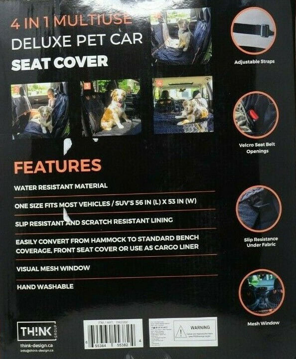 Think 4 in 1 Multiuse Deluxe Pet Car Seat Cover Walmart