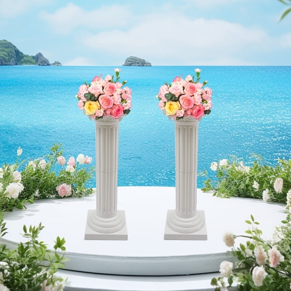 Roman Pillars, Set of 2 - Adjustable Height, Heavy Duty Party Decorations for Weddings, Events, Home & Outdoor Use