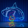 thumbnail image 3 of Handmadetneonsign Shark Eating Burger Neon Sign, Burger Open Wall Art Decor, Signboard for Burger Store Wall Decor, 3 of 5