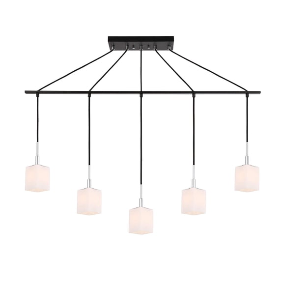 Woodbridge Lighting Langston Metal Linear Pendant in Chrome/Bronze