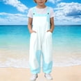 thumbnail image 2 of Tfken Girls Ice Graphic Overalls Sleeveless Summer Comfy Casual Jumpsuit With Pockets Daily Wear Soft Children Trendy Clothes Size 5-6 Years Blue, 2 of 6