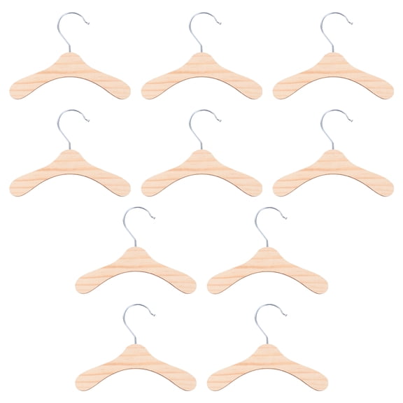 CRILSTYLEO Set of 10 Wooden Dog Clothes Hangers, 5.5 x 5.5 x 0.2 Inch Pet Apparel Organizer