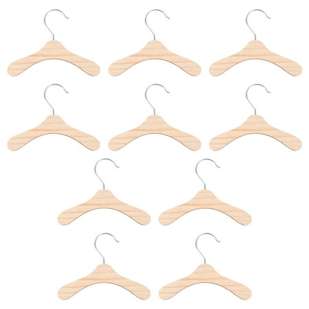 

HOMEMAXS 10pcs Wooden Pet Apparel Hangers Dog Clothing Hanging Rack (Silver Wood Color)