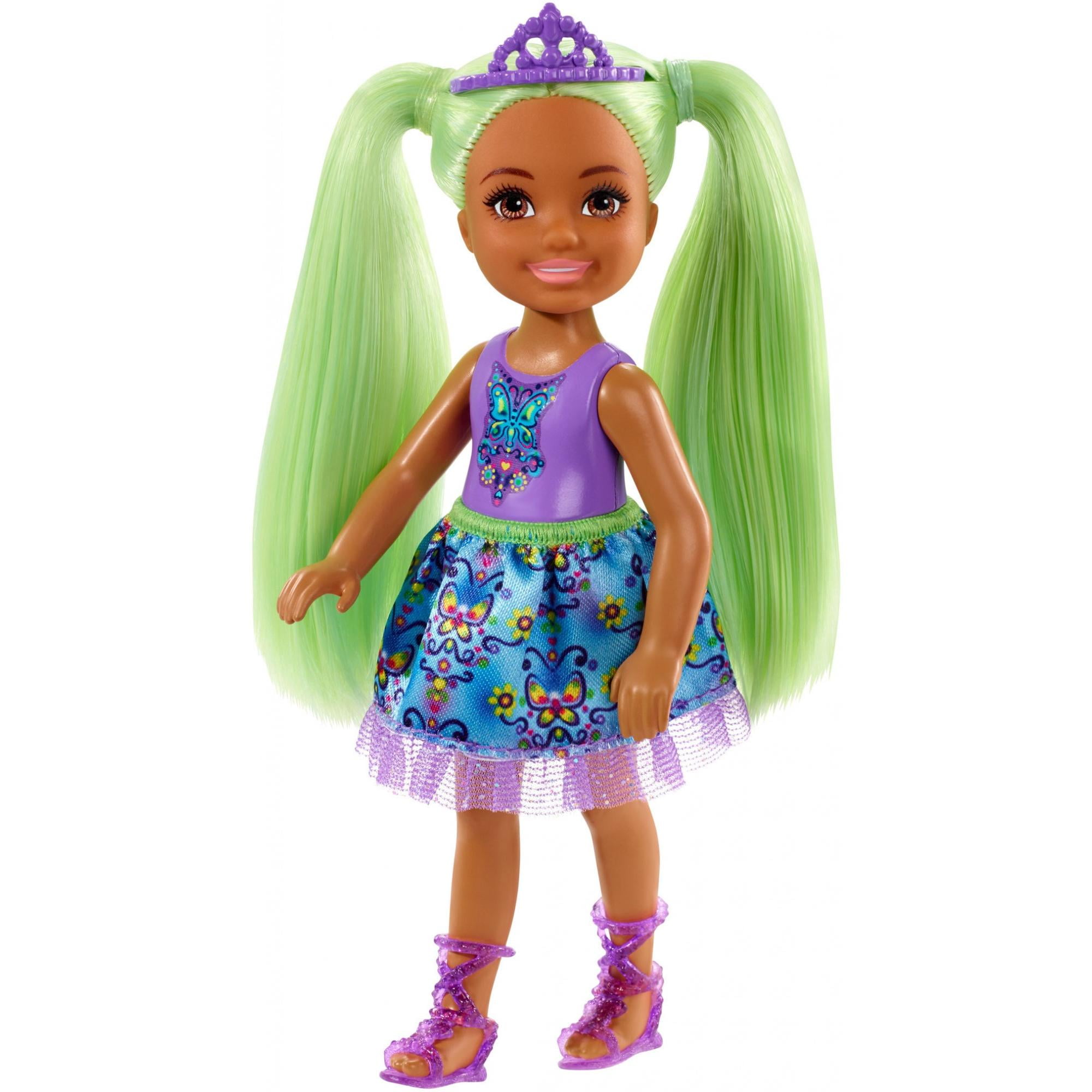 Barbie Dreamtopia Chelsea Sprite Doll, 7-Inch, With Green Hair Wearing