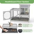 thumbnail image 4 of COZIWOW Wooden Rabbit Hutch on Wheels 2-Tier Indoor Bunny Cage Cleaning Trays and Run Gray, 4 of 17
