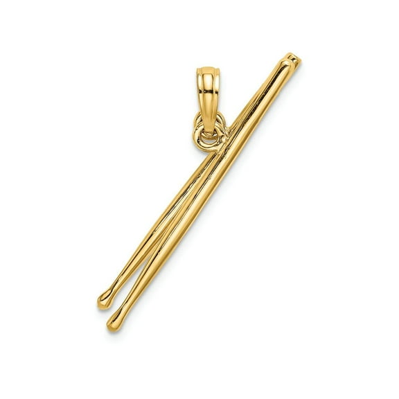FJC Finejewelers 14k Yellow Gold 3d Drum Sticksmoveable Charm