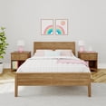 thumbnail image 2 of Max & Lily Full Size Bed Frame with Headboard, Solid Wood Platform Bed for Kids, Pecan, 2 of 11