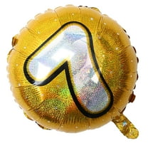 TAILTOSS 1Pcs Number 7 Helium Foil Balloons Gold Circular for Birthday Party Inflation and Deflation