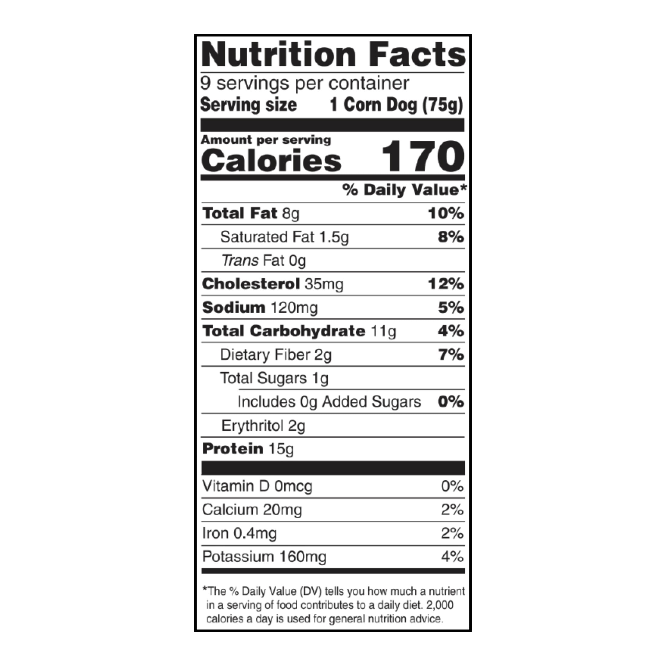 Realgood Foods Co. Classic Chicken Corn Dogs, 9 Ct (Frozen)