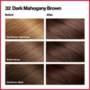 Revlon Colorsilk Beautiful Color Permanent Hair Dye, Dark Brown, At-Home Full Coverage Application Kit, 32 Dark Mahogany Brown, 1 count
