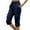 Navy, variant on Jamsmile Womens Cargo Pants Ladies Elastic Waistband Solid Color Quarter Workwear Pants With Pockets Streetwear Loose Jogger Pants