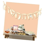 SKYSONIC Pre-Assembled Bow Garland - 6ft Wedding Decoration, Anniversary Bridal Shower Banner, Thick Silk Satin No Required! (6ft Length)