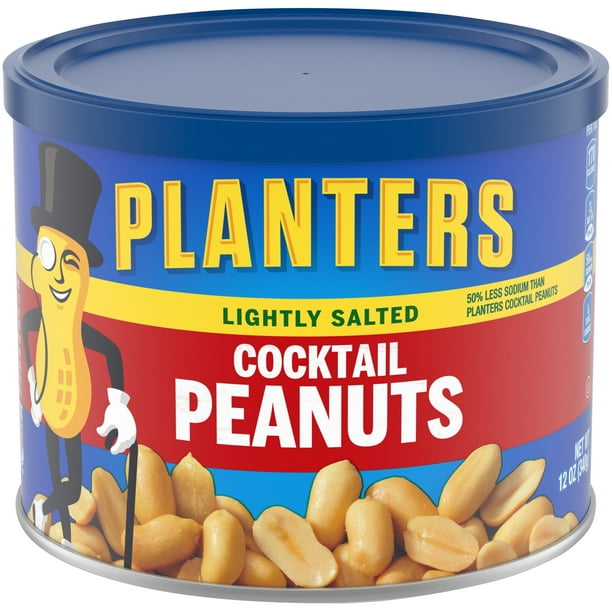 Planters Lightly Salted Cocktail Peanuts, 12 oz Canister
