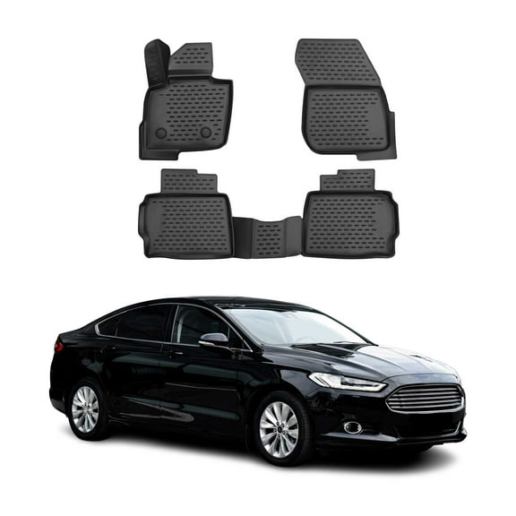 OMAC Floor Mats Liner fits Ford Fusion 2013-2020 Sedan Black TPE All-Weather 4x