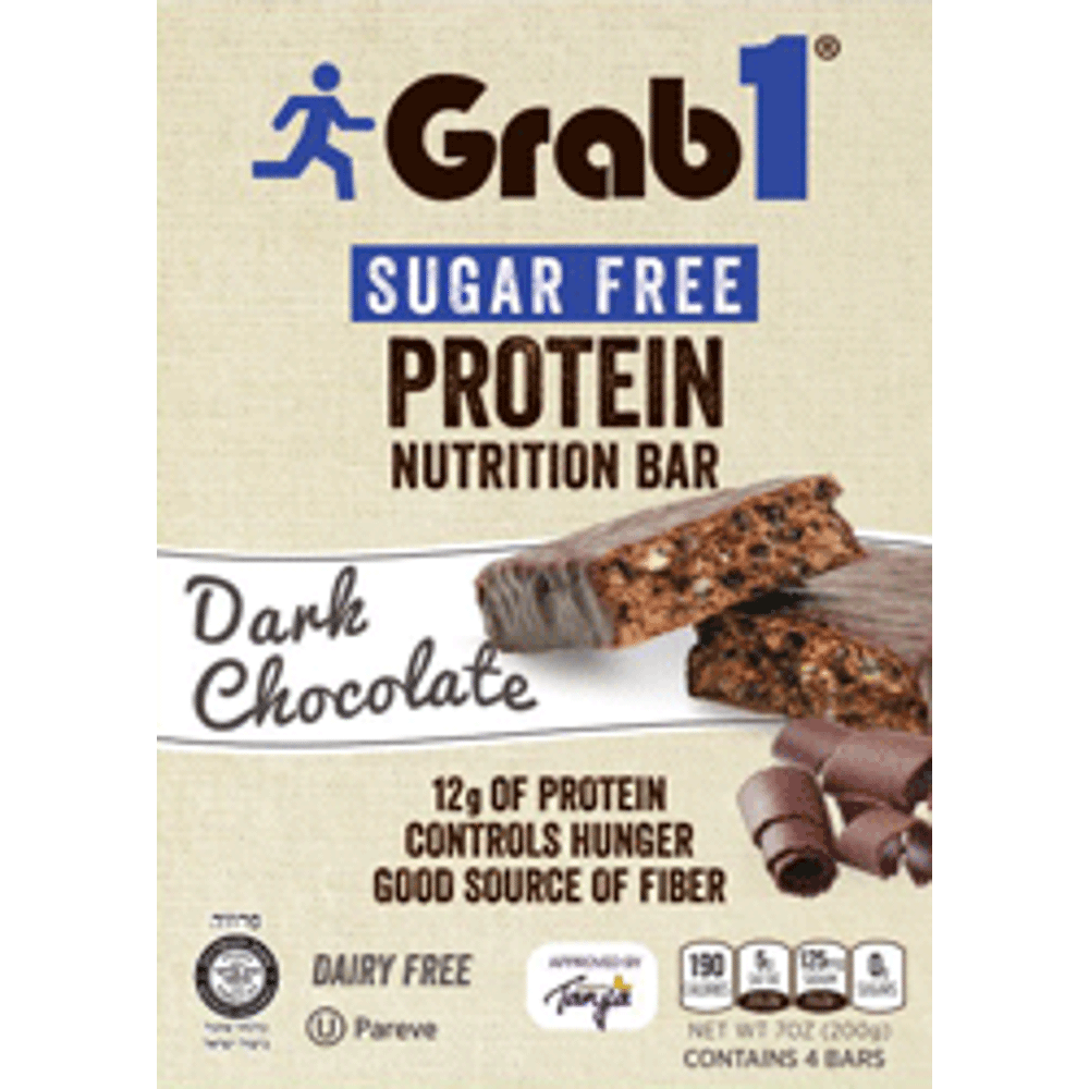 Grab1 Kosher Sugar Free Protein Nutrition Bar Dark Chocolate Parve 4
