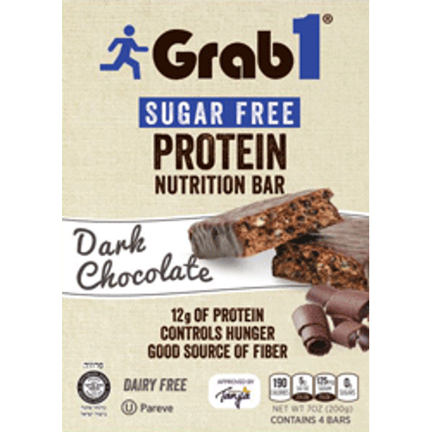 Grab1 Kosher Sugar Free Protein Nutrition Bar Dark Chocolate Parve 4