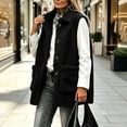 thumbnail image 7 of Staron Women's Sleeveless Vests for Women Casual Basic Collared Button Down Loose Fit Fall Winter Coat Jacket Vest, Black XL, 7 of 7