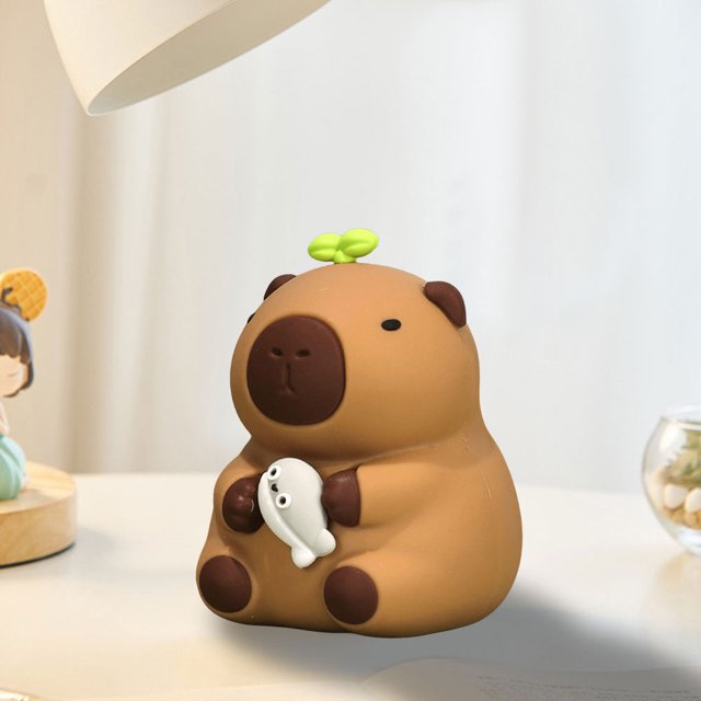 Adorno de animales de capibara, decoración de mesa de capibara bonita para decoración del hogar y la Oficina