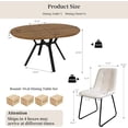 thumbnail image 2 of Extendable Round Dining Table Set for 6 People, 43.3"-59.1" Extendable Kitchen Table with 6 Upholstered Chairs, Space Saving for Kitchen Dining Room (Walnut Table+6 U-Shaped White Chairs), 2 of 7
