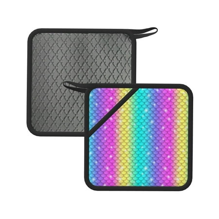 

Matuu Rainbow Scales2 for Square Silicone Anti-hot Pad for Kitchen Potholders Hot Dishers Spoon Holder