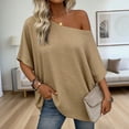 thumbnail image 7 of Fewfanhot Womens Tops Off The Shoulder Oversized Short Sleeve T-Shirts Summer Spring Casual Fashion Tees, 7 of 7