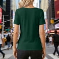 thumbnail image 4 of Casual Comfortable Breathable Top Women's Fashion Solid Color Slim Short Sleeve Lace V Neck Base Layer Top Fitted T Shirts for Women, 4 of 8