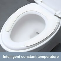 HIBIBUD Heated Toilet Seat with Temperature Display and Built-in Side Controls,Elongated Toilet with Earth Leakage Protection,Intelligent Constant Temperature Heating Toilet Pad (White)